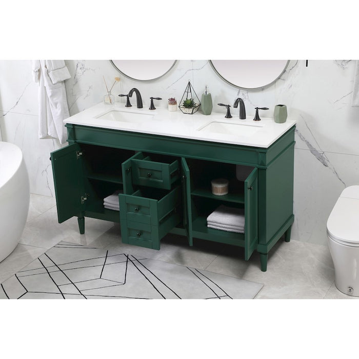 Elegant Kitchen/Bath Bennett 60" Single Bathroom Vanity, Green