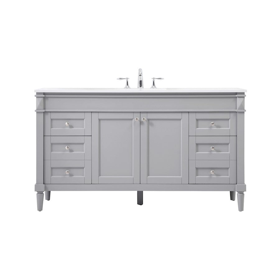 Elegant Kitchen/Bath Bennett 60" Single Bathroom Vanity, Grey - VF31860GR