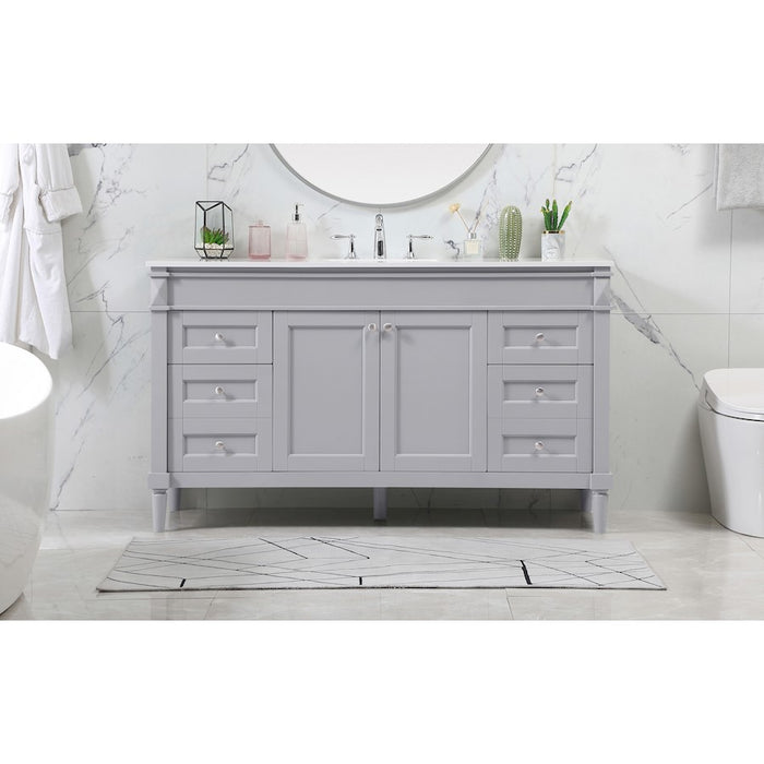 Elegant Kitchen/Bath Bennett 60" Single Bathroom Vanity, Grey
