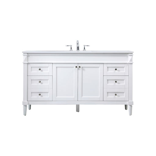 Elegant Kitchen/Bath Bennett 60" Single Bathroom Vanity, White - VF31860WH