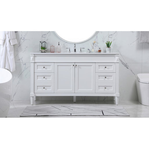 Elegant Kitchen/Bath Bennett 60" Single Bathroom Vanity, White