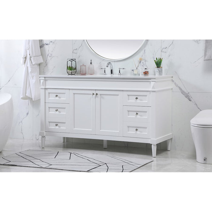 Elegant Kitchen/Bath Bennett 60" Single Bathroom Vanity, White