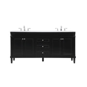 Elegant Kitchen/Bath Bennett 72" Double Bathroom Vanity, Black - VF31872DBK