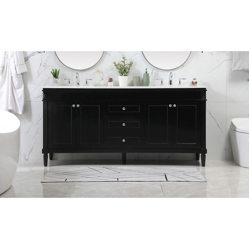 Elegant Kitchen/Bath Bennett 72" Double Bathroom Vanity, Black