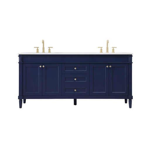 Elegant Kitchen/Bath Bennett 72" Double Bathroom Vanity, Blue - VF31872DBL