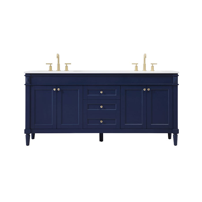 Elegant Kitchen/Bath Bennett 72" Double Bathroom Vanity, Blue - VF31872DBL