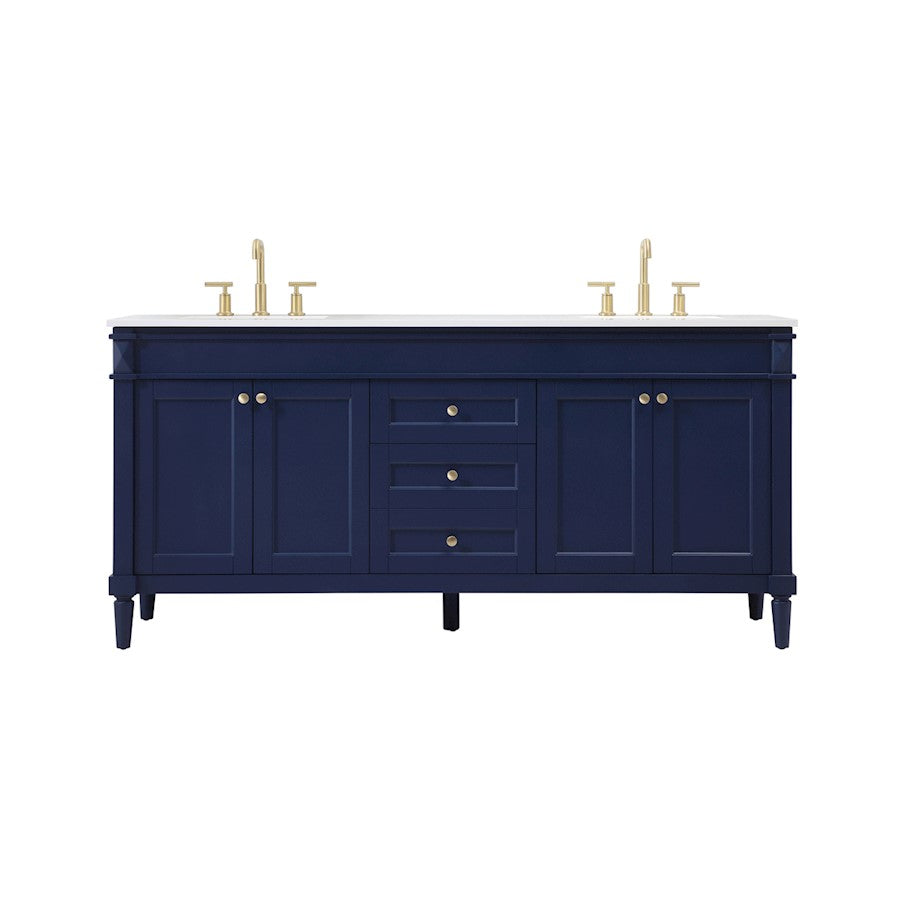 Elegant Kitchen/Bath Bennett 72" Double Bathroom Vanity, Blue - VF31872DBL