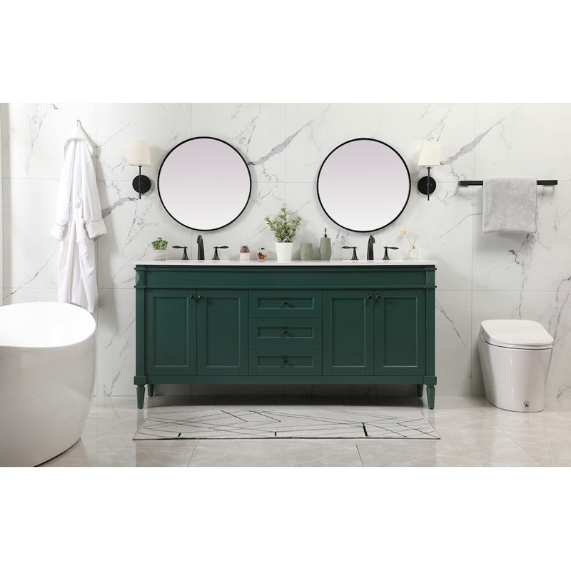 Elegant Kitchen/Bath Bennett 72" Double Bathroom Vanity, Blue