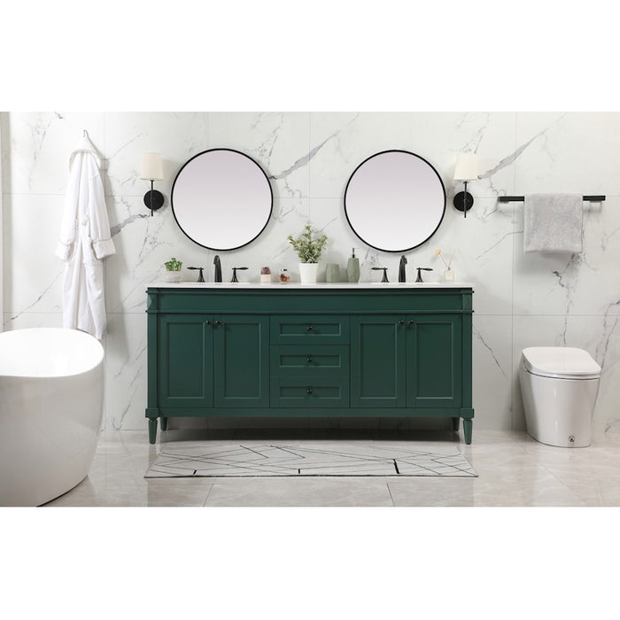 Elegant Kitchen/Bath Bennett 72" Double Bathroom Vanity, Blue