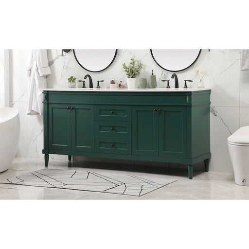 Elegant Kitchen/Bath Bennett 72" Double Bathroom Vanity, Green