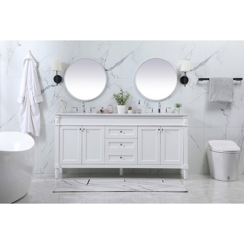 Elegant Kitchen/Bath Bennett 72" Double Bathroom Vanity, Grey