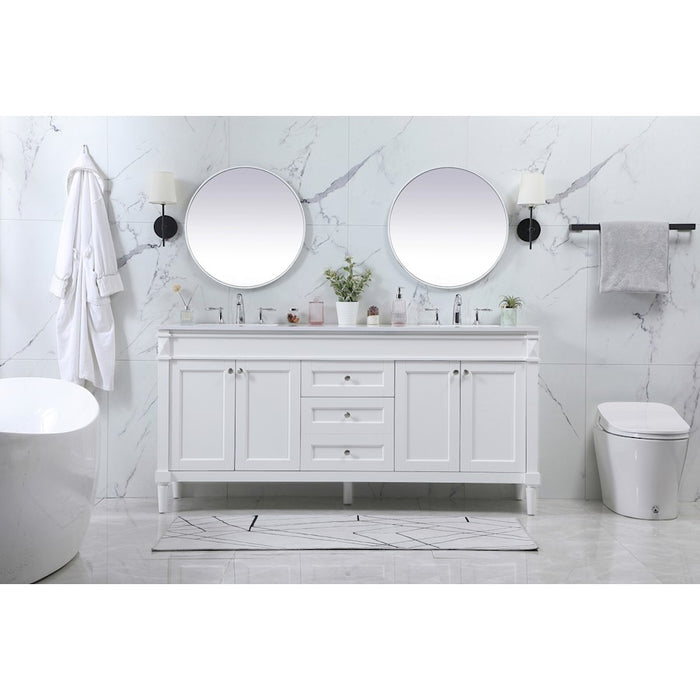 Elegant Kitchen/Bath Bennett 72" Double Bathroom Vanity, Grey