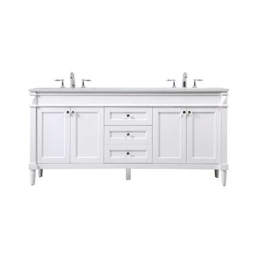 Elegant Kitchen/Bath Bennett 72" Double Bathroom Vanity, White - VF31872DWH