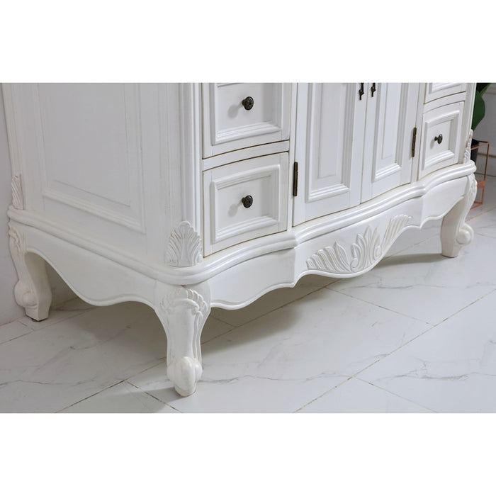 Elegant Oakland 42" Single Vanity, Antique White/Ivory Marble