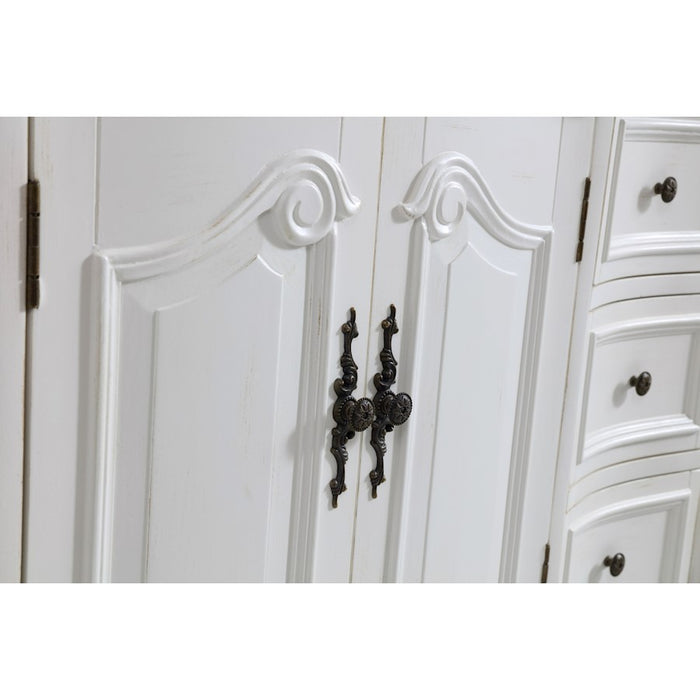Elegant Oakland 48" Single Vanity, Antique White/Ivory Marble