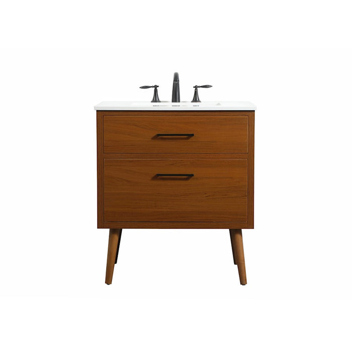 Elegant Kitchen/Bath Boise 30" Single Bathroom Vanity, Teak - VF41030MTK