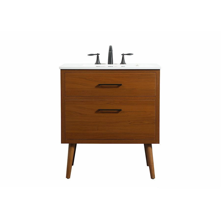 Elegant Kitchen/Bath Boise 30" Single Bathroom Vanity, Teak - VF41030MTK