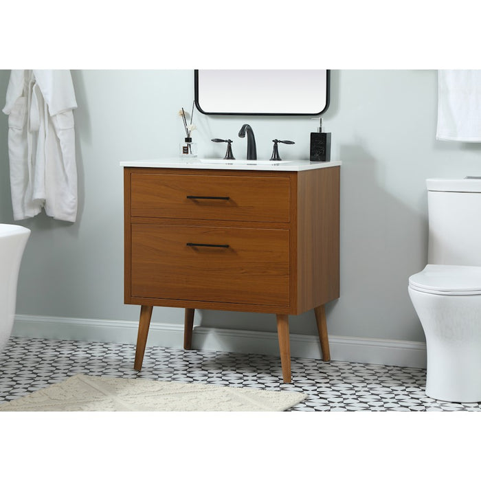 Elegant Kitchen/Bath Boise 30" Single Bathroom Vanity, Teak