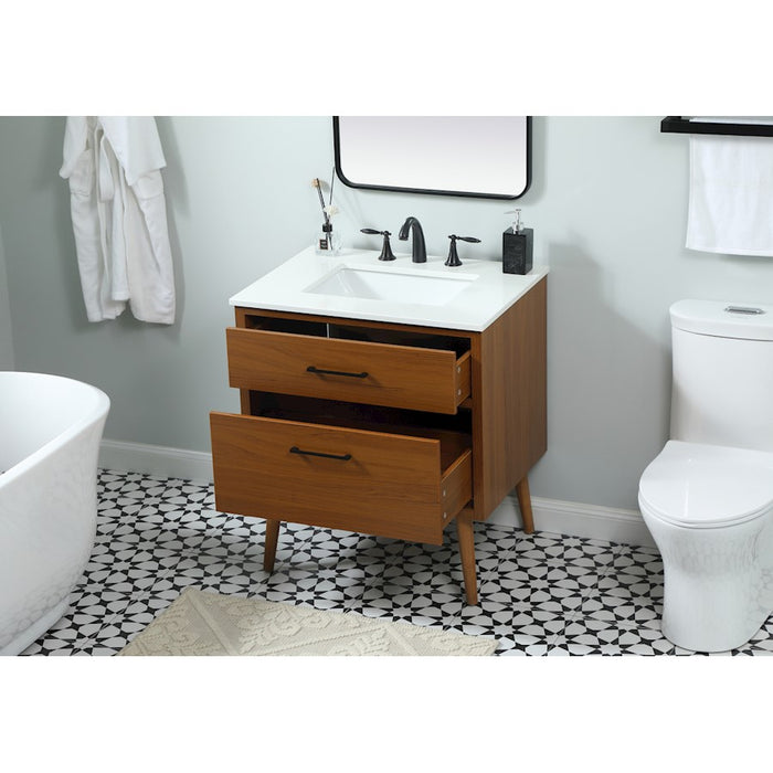 Elegant Kitchen/Bath Boise 30" Single Bathroom Vanity, Teak