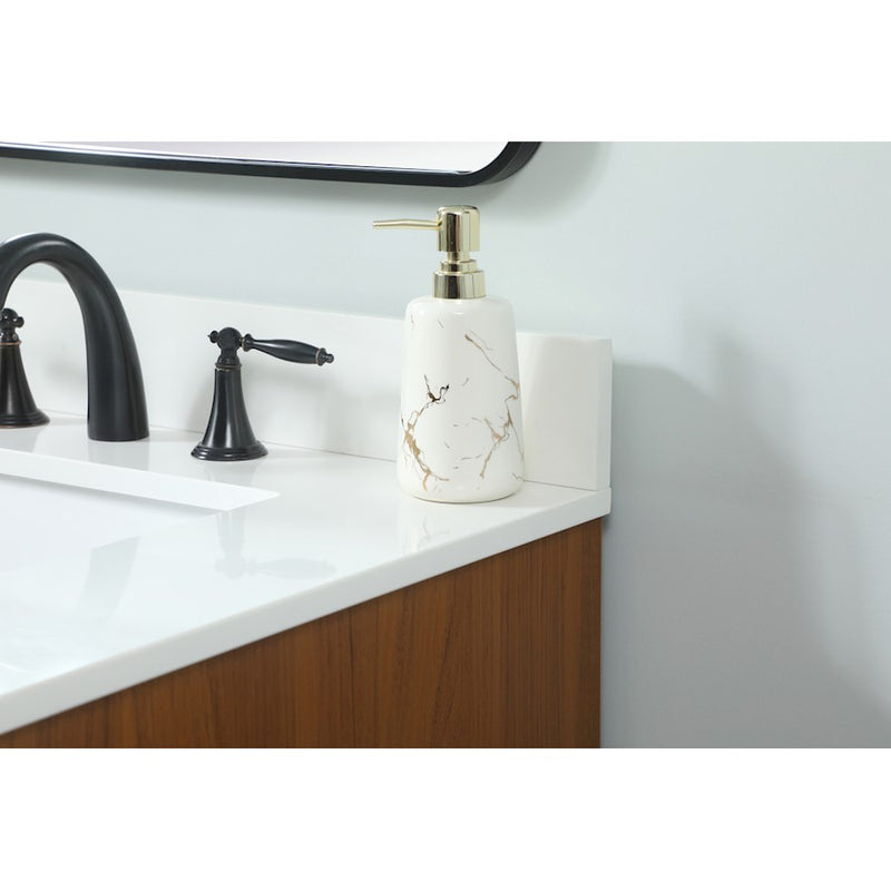 Elegant Boise 30" Single Bathroom Vanity, Teak/Backsplash