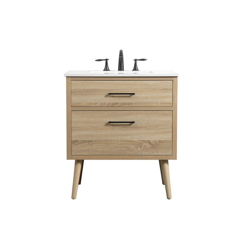 Elegant Kitchen/Bath Boise 30" Single Bathroom Vanity, Mango Wood - VF41030MW