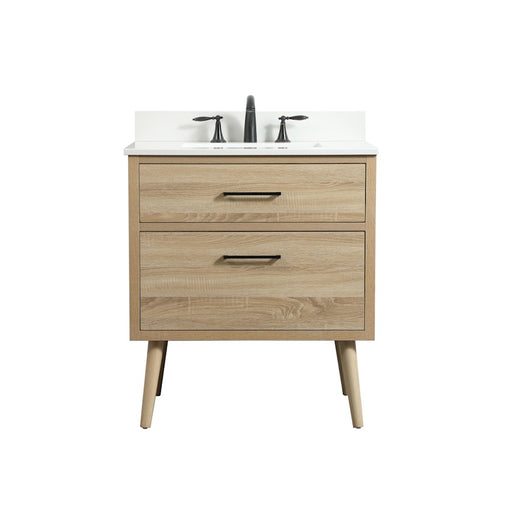 Elegant Boise 30" Single Bathroom Vanity, Mango Wood/Backsplash - VF41030MW-BS