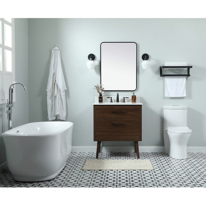 Elegant Kitchen/Bath Boise 30" Single Bathroom Vanity, Walnut
