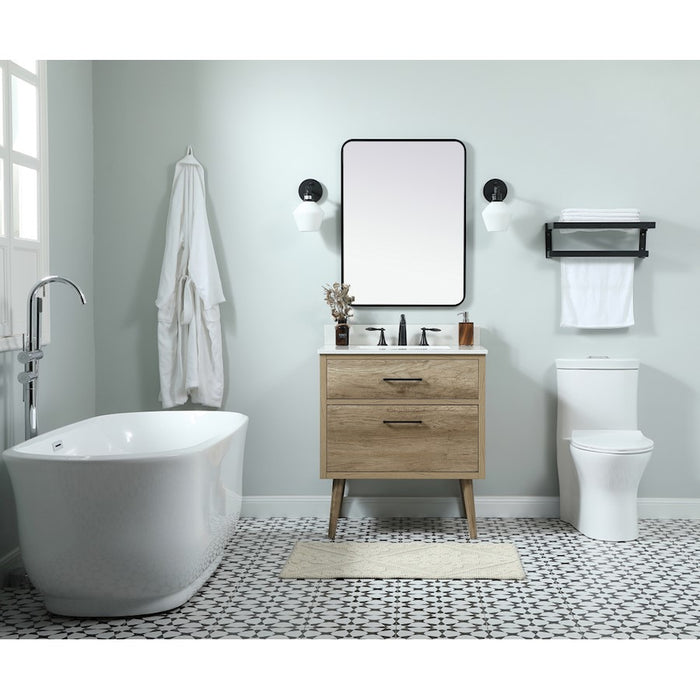 Elegant Kitchen/Bath Boise 30" Single Bathroom Vanity, Natural Oak