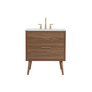 Elegant Kitchen/Bath Boise 30" Bathroom Vanity, Walnut Brown - VF41030WB