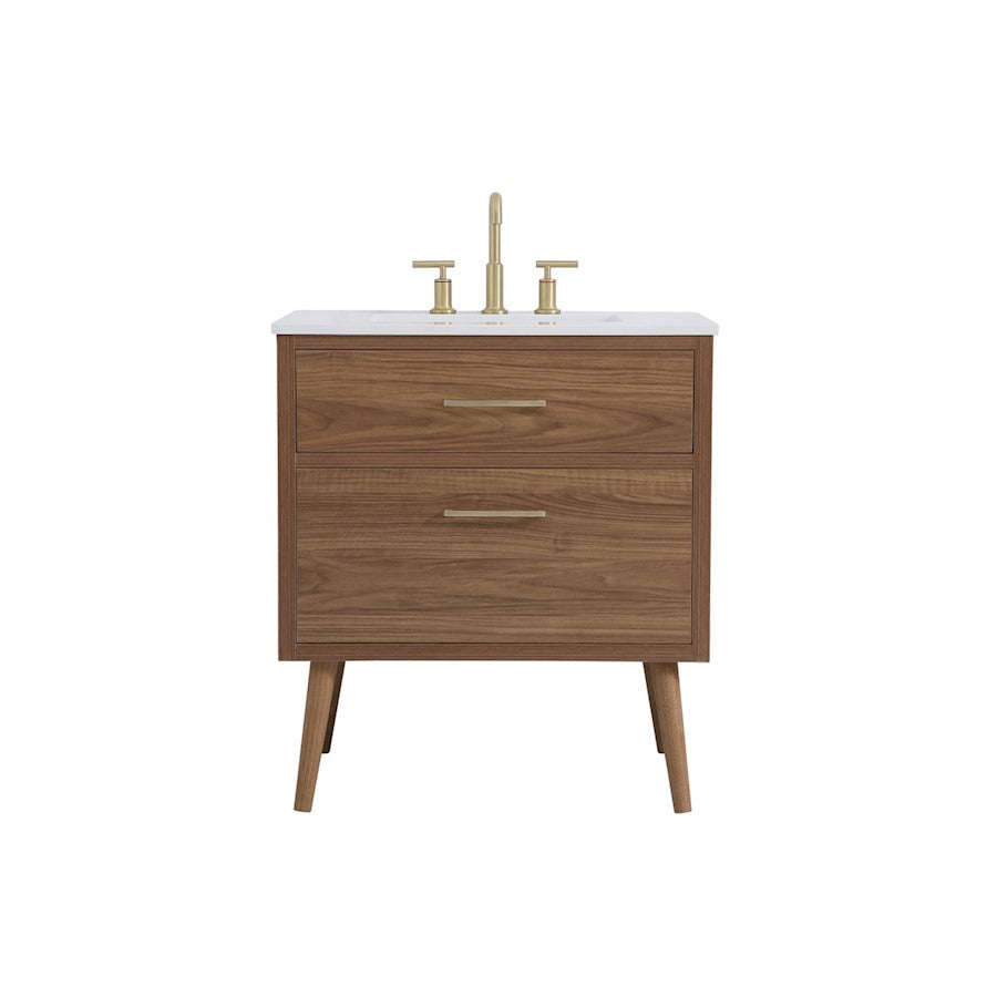 Elegant Kitchen/Bath Boise 30" Bathroom Vanity, Walnut Brown - VF41030WB