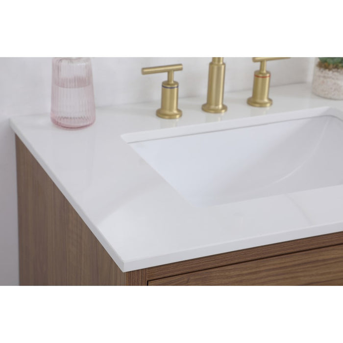 Elegant Kitchen/Bath Boise 30" Bathroom Vanity, Walnut Brown