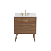 Elegant Boise 30" Bathroom Vanity, Walnut Brown/Backsplash - VF41030WB-BS