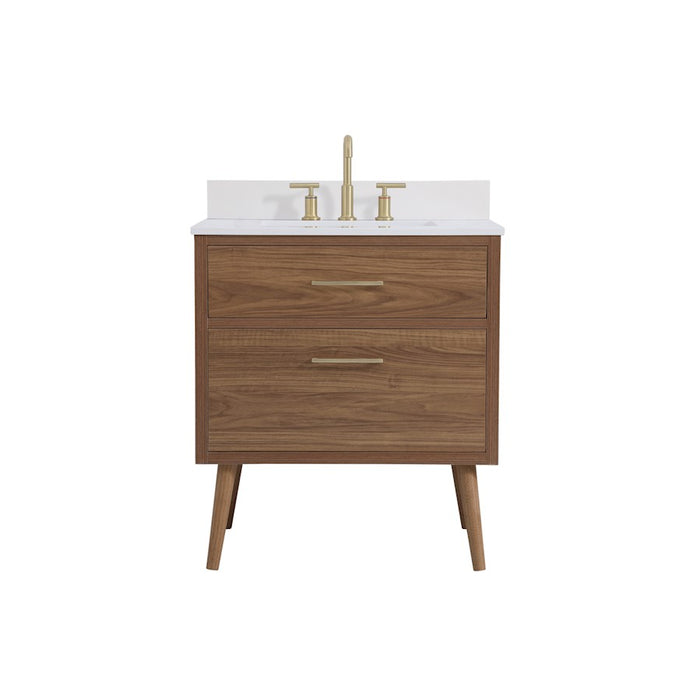 Elegant Boise 30" Bathroom Vanity, Walnut Brown/Backsplash - VF41030WB-BS