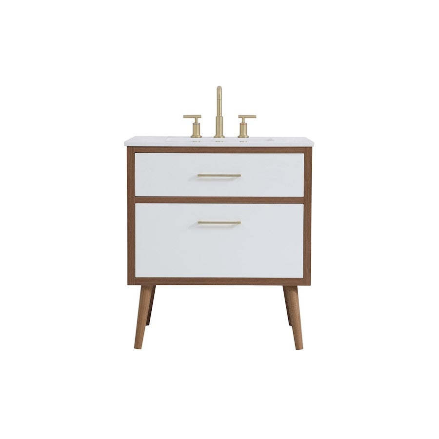 Elegant Kitchen/Bath Boise 30" Bathroom Vanity, White - VF41030WH