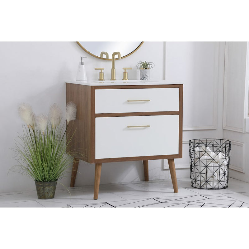 Elegant Kitchen/Bath Boise 30" Bathroom Vanity, White