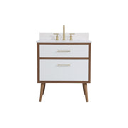 Elegant Kitchen/Bath Boise 30" Bathroom Vanity, White/Backsplash - VF41030WH-BS