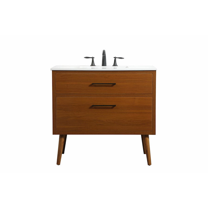 Elegant Kitchen/Bath Boise 36" Single Bathroom Vanity, Teak - VF41036MTK
