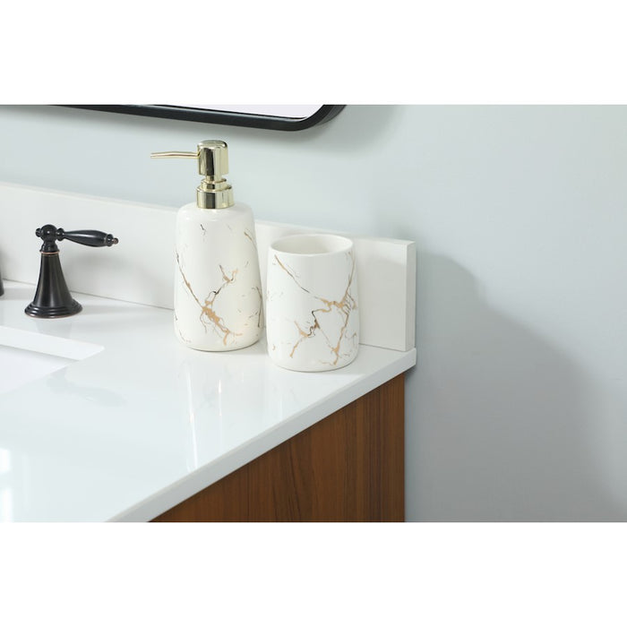 Elegant Boise 36" Single Bathroom Vanity, Teak/Backsplash