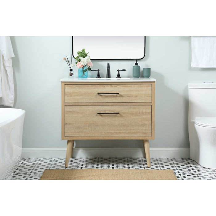 Elegant Kitchen/Bath Boise 36" Single Bathroom Vanity, Mango Wood