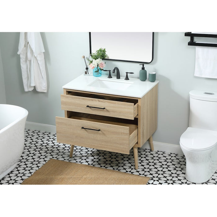 Elegant Kitchen/Bath Boise 36" Single Bathroom Vanity, Mango Wood