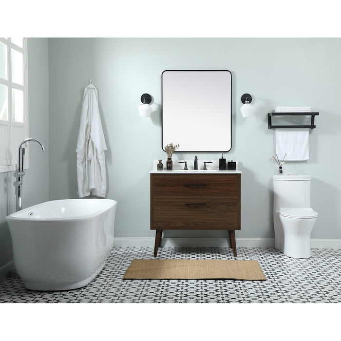Elegant Kitchen/Bath Boise 36" Single Bathroom Vanity, Walnut