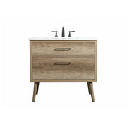 Elegant Kitchen/Bath Boise 36" Single Bathroom Vanity, Natural Oak - VF41036NT