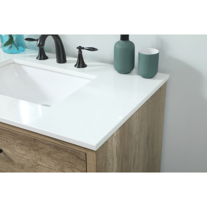 Elegant Kitchen/Bath Boise 36" Single Bathroom Vanity, Natural Oak