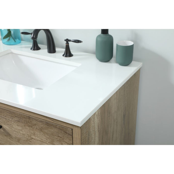Elegant Kitchen/Bath Boise 36" Single Bathroom Vanity, Natural Oak