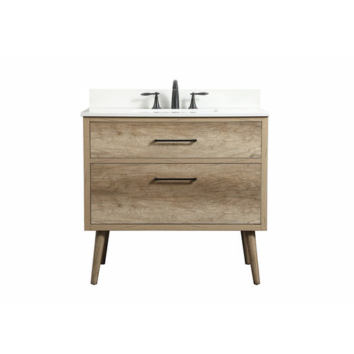 Elegant Boise 36" Single Bathroom Vanity, Natural Oak/Backsplash - VF41036NT-BS