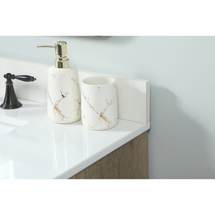 Elegant Boise 36" Single Bathroom Vanity, Natural Oak/Backsplash