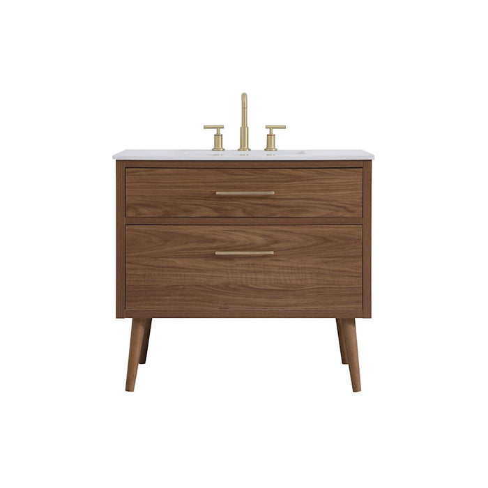 Elegant Kitchen/Bath Boise 36" Bathroom Vanity, Walnut Brown - VF41036WB