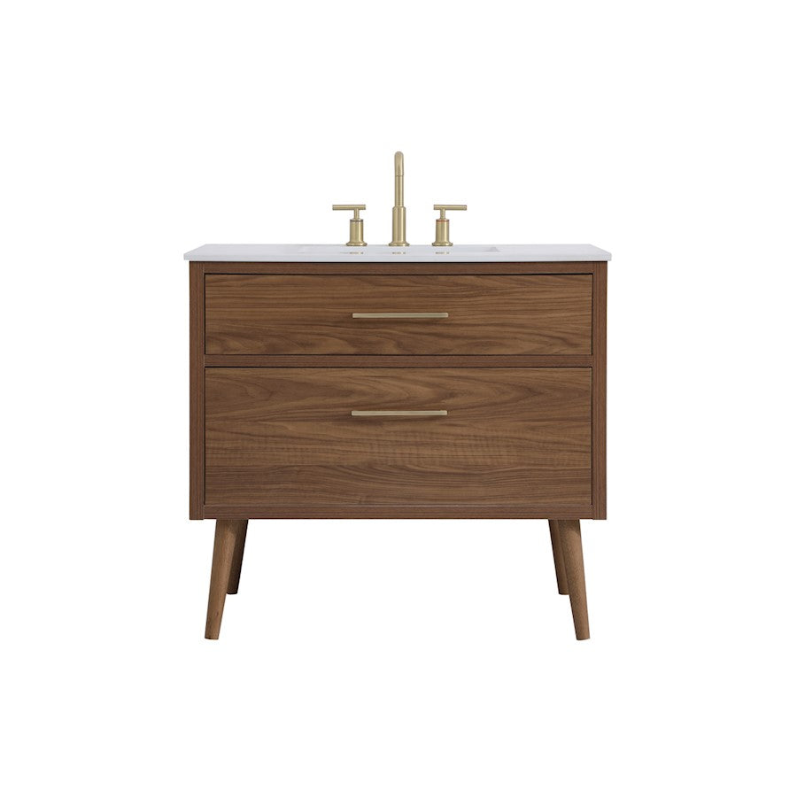 Elegant Kitchen/Bath Boise 36" Bathroom Vanity, Walnut Brown - VF41036WB