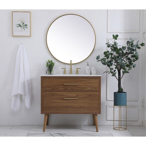 Elegant Kitchen/Bath Boise 36" Bathroom Vanity, Walnut Brown