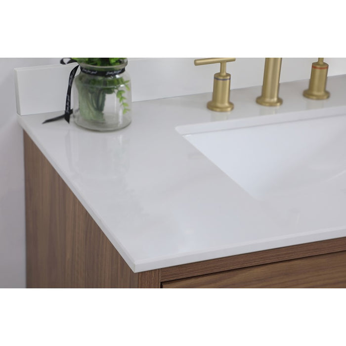 Elegant Boise 36" Bathroom Vanity, Walnut Brown/Backsplash